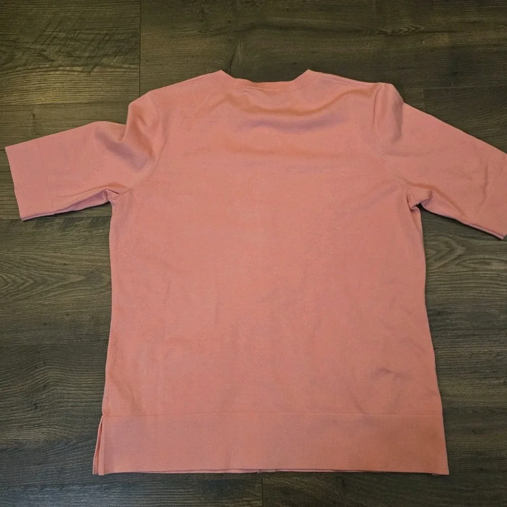 Pendleton Sweater Womens Medium Pink‎ Peach Cardigan Silk Blend Button Work - Picture 7 of 9